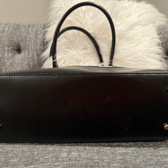 Kate Spade Large Wellesley Rachelle Satchel Shoulder Black White Check - Picture 12 of 14